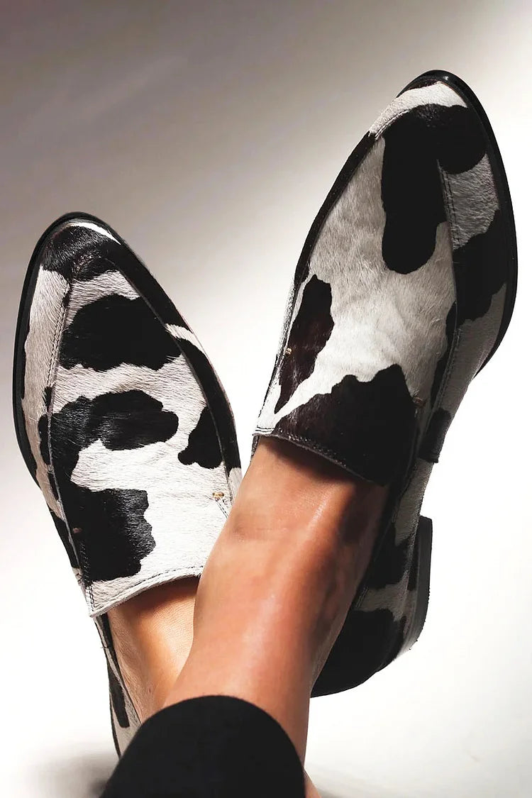 COW PRINT SLIP-ONS