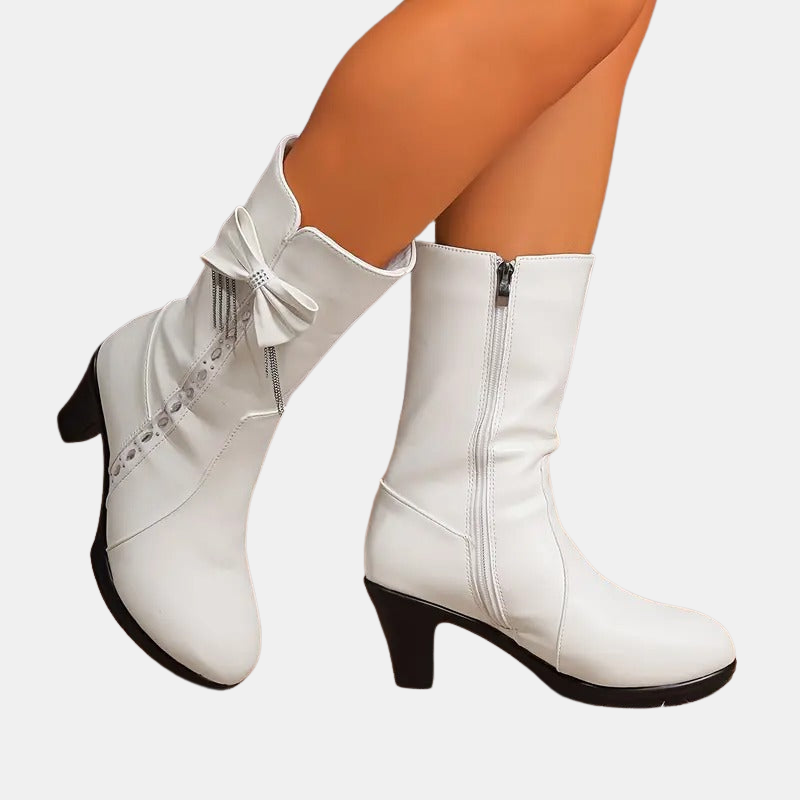 Natalia | Vintage Bow Leather Boots
