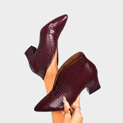 Valentina | Elegant V-Cut Ankle Boots