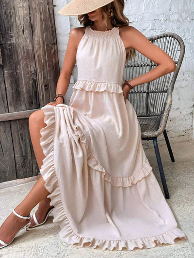 Robyn - Halter Ruffle Maxi Dress