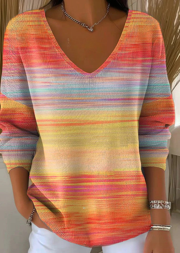 Béatrice – Colorful Sweater with V-Neck