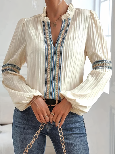 Renata - Stunning V-Neck Blouse