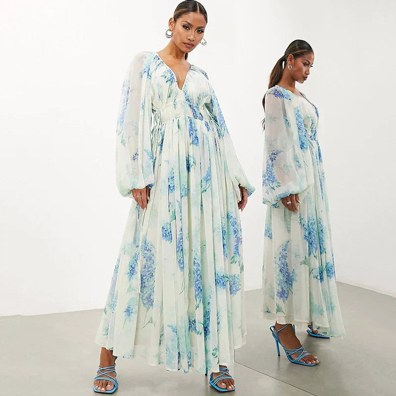 Nora – Blue Ocean Maxi Dress