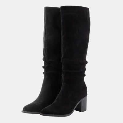 Noa | Knee-High Suede Block Heeled Boots
