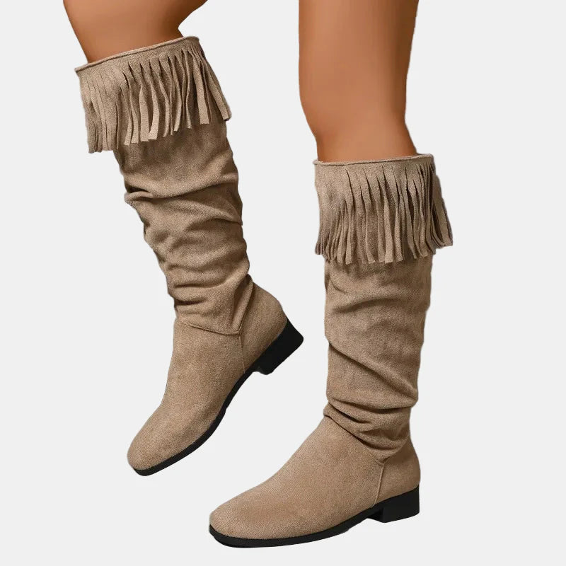 Calla | Knee-High Tassel Boots