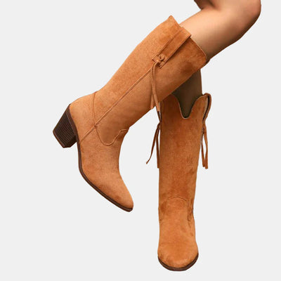 Remi | Retro Faux Suede Mid Calf Boots