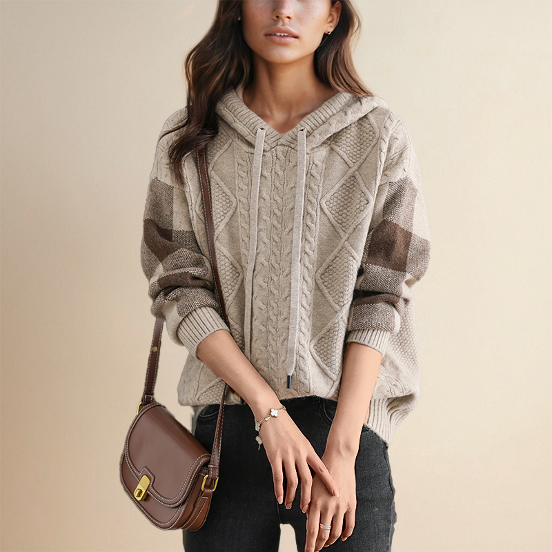 Leonie | Hooded Jacquard Sweater